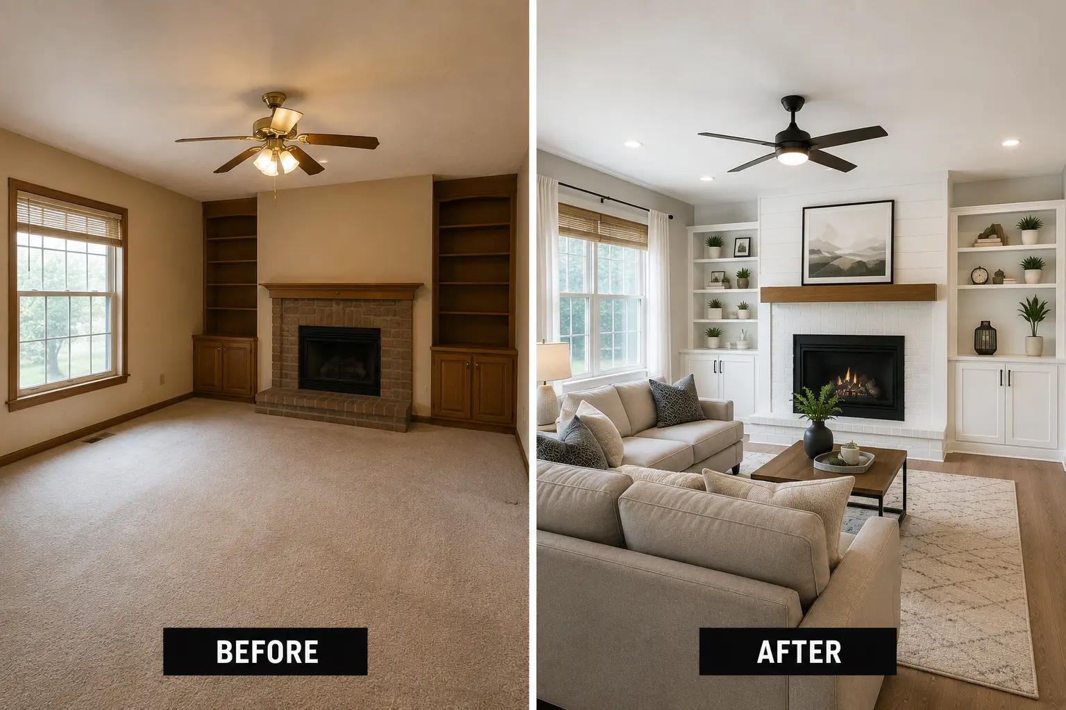 MCM home improvement before and after project